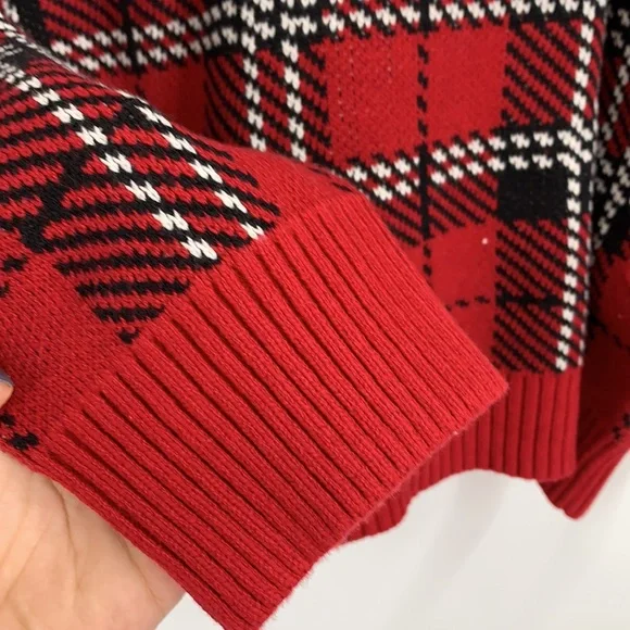 Urban Outfitters Red Plaid Crewneck Sweater - Picture 5 of 8